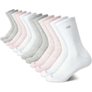 Calvin Klein Women’s Cushion Athletic Crew Socks (12-Pack)(Assorted)