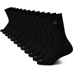 Calvin Klein Women’s Cushion Athletic Crew Socks (12-Pack)(Black)