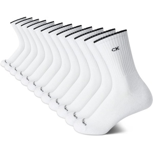 Calvin Klein Women’s Cushion Athletic Crew Socks (12-Pack)(Pure White)