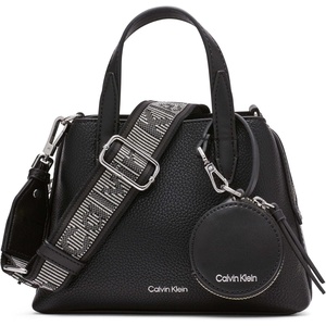 Calvin Klein Women’s Millie 2 in 1 Triple Compartment Mini Satchel Crossbody(Black/Silver)
