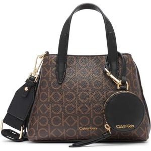 Calvin Klein Women’s Millie 2 in 1 Triple Compartment Mini Satchel Crossbody(Brown/Khaki/Black)