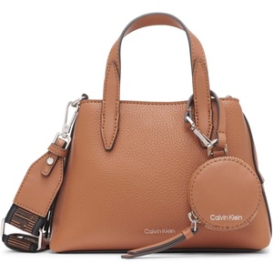 Calvin Klein Women’s Millie 2 in 1 Triple Compartment Mini Satchel Crossbody(Caramel)