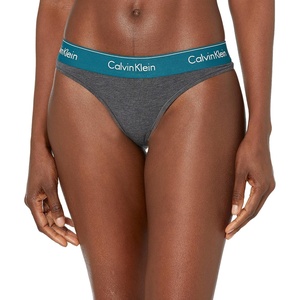 Calvin Klein Women’s Modern Cotton Thong-Panty(Charcoal Heather_topaz Gemstone Wb)