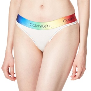 Calvin Klein Women’s Modern Cotton Thong-Panty(White_gradient Rainbow)