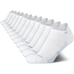 Calvin Klein Womens No Show Socks – 12 Pack Lightweight Cushioned Athletic Tab Low Cut Running Socks for Women(All White)