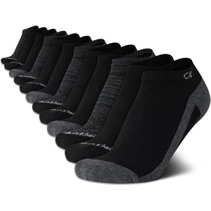 Calvin Klein Womens No Show Socks – 12 Pack Soft Cotton Blend Lightweight Athletic Low Cut Running Socks for Women(Black Assorted)