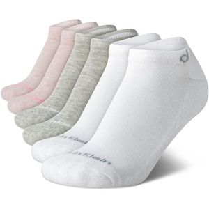 Calvin Klein Womens No Show Socks – 6 Pack Breathable Cotton Blend Athletic Performance Low Cut Running Socks for Women(Assorted)