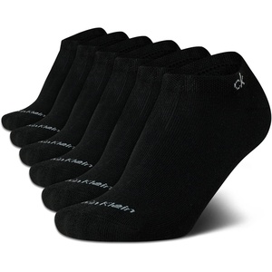 Calvin Klein Womens No Show Socks – 6 Pack Breathable Cotton Blend Athletic Performance Low Cut Running Socks for Women(Black)