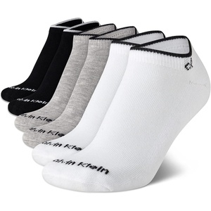 Calvin Klein Womens No Show Socks – 6 Pack Breathable Cotton Blend Athletic Performance Low Cut Running Socks for Women(Grey Assorted)