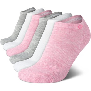 Calvin Klein Womens No Show Socks – 6 Pack Breathable Cotton Blend Athletic Performance Low Cut Running Socks for Women(Pink Multi)
