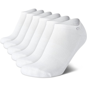 Calvin Klein Womens No Show Socks – 6 Pack Breathable Cotton Blend Athletic Performance Low Cut Running Socks for Women(Pure White)