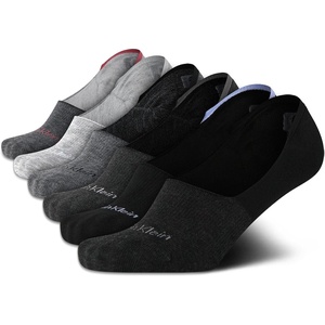 Calvin Klein Womens No Show Socks – 6 Pack Lightweight Cotton Blend Invisible No Slip Sneaker Liners Athletic Socks for Women(Black Grey)
