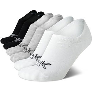 Calvin Klein Womens No Show Socks – 6 Pack Lightweight Cotton Blend Invisible No Slip Sneaker Liners Athletic Socks for Women(Grey/White/Black)