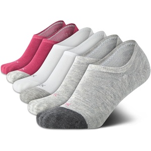 Calvin Klein Womens No Show Socks – 6 Pack Lightweight Cotton Blend Invisible No Slip Sneaker Liners Athletic Socks for Women(Light Heather Grey)