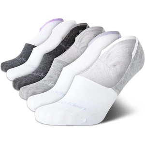 Calvin Klein Womens No Show Socks – 6 Pack Lightweight Cotton Blend Invisible No Slip Sneaker Liners Athletic Socks for Women(White/Grey Assorted)