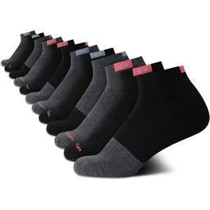 Calvin Klein Womens Quarter Socks – 12 Pack Breathable Cushioned Athletic Ankle Socks for Women for Running and Workout(Black/Grey)
