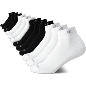 Calvin Klein Womens Quarter Socks – 12 Pack Breathable Cushioned Athletic Ankle Socks for Women for Running and Workout(Black/White)