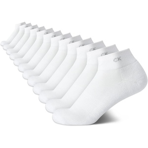 Calvin Klein Womens Quarter Socks – 12 Pack Breathable Cushioned Athletic Ankle Socks for Women for Running and Workout(Pure White)