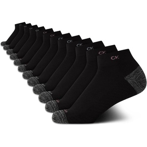 Calvin Klein Womens Quarter Socks – 12 Pack Soft Cushioned Athletic Ankle Socks for Women for Running and Workout(Black Multi)