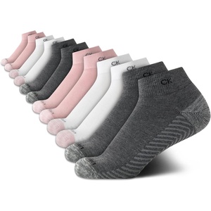 Calvin Klein Womens Quarter Socks – 12 Pack Soft Cushioned Athletic Ankle Socks for Women for Running and Workout(Heather Grey)