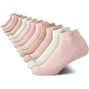 Calvin Klein Womens Quarter Socks – 12 Pack Soft Cushioned Athletic Performance Quarter Length Ankle Socks for Women(Pink Assorted)