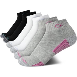 Calvin Klein Women’s Quarter Socks – 6 Pack Cushioned Athletic Ankle Socks for Women – Women’s Sports Socks (Size: 4-10)(Assorted Heather)