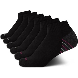 Calvin Klein Women’s Quarter Socks – 6 Pack Cushioned Athletic Ankle Socks for Women – Women’s Sports Socks (Size: 4-10)(Black Stripe)