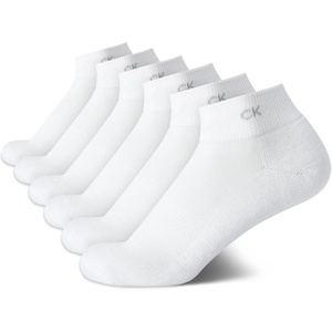 Calvin Klein Women’s Quarter Socks – 6 Pack Cushioned Athletic Ankle Socks for Women – Women’s Sports Socks (Size: 4-10)(Pure White)