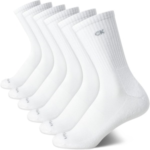 Calvin Klein Women’s Socks – Cushion Athletic Crew Socks (6 Pack)(White)