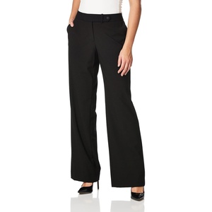 Calvin Klein Women’s Straight Leg Lux Business Pant (Standard & Petite)(Real Black)
