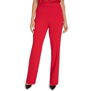 Calvin Klein Women’s Straight Leg Lux Business Pant (Standard & Petite)(Red)