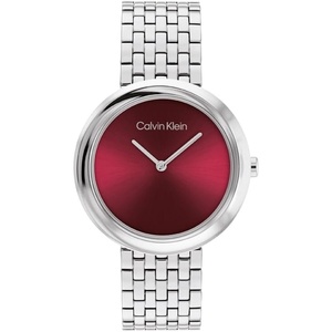 Calvin Klein Women’s Twisted Bezel – 34mm 2H Quartz Watch – Stainless Steel Bracelet – Water Resistance 30 Meters – Minimalistic Style – Premium Fashion – Gift for Her(Red)