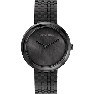 Calvin Klein Women’s Twisted Bezel – 34mm 2H Quartz Watch – Stainless Steel Bracelet – Water Resistance 30 Meters – Minimalistic Style – Premium Fashion – Gift for Her(Black Mother of Pearl)