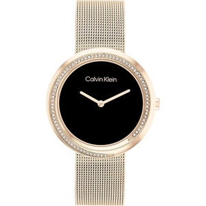 Calvin Klein Women’s Twisted Bezel – 34mm 2H Quartz Watch – Stainless Steel Bracelet – Water Resistance 30 Meters – Minimalistic Style – Premium Fashion – Gift for Her(Black Rose Gold)