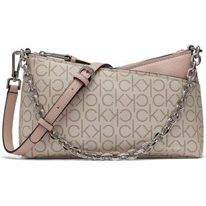 Calvin Klein Women’s Zoe Top Zip Chain Crossbody(Blossom Combo Logo)