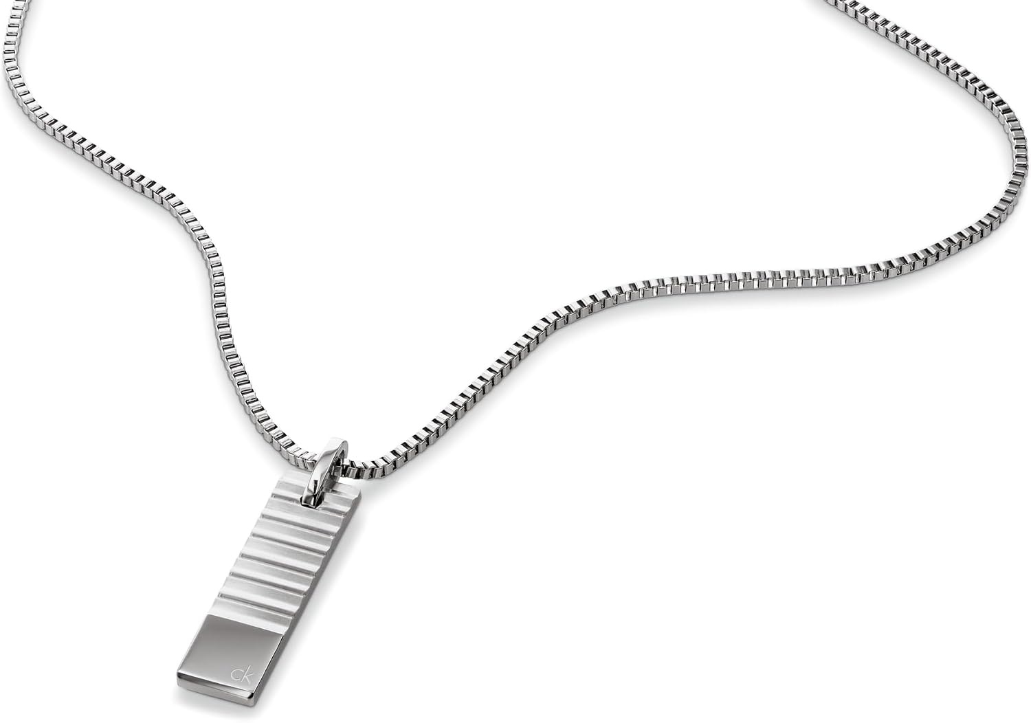 image:imageCalvin Klein Mens CK Parallel Hematite Bead Necklace Timeless Stainless Steel Jewelry Gift for Him