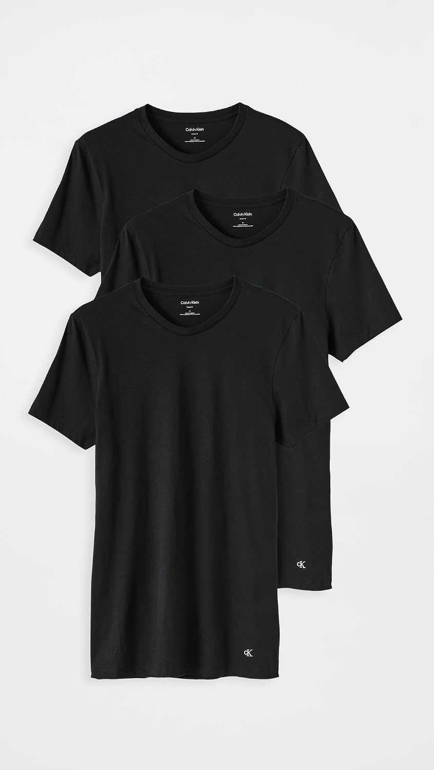 image:imageCalvin Klein Mens Cotton Classics 3Pack Undershirts3 Black Crewneck