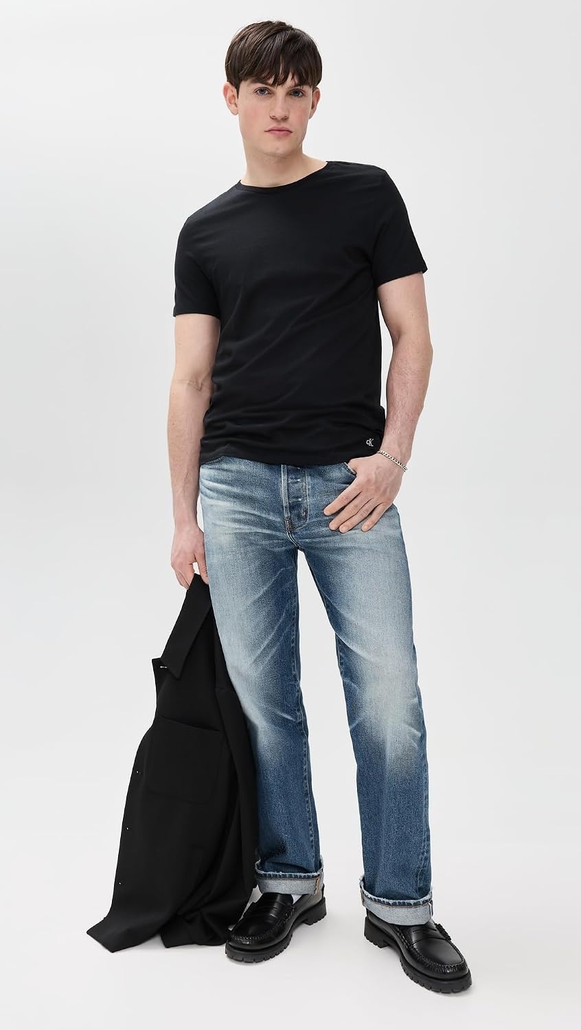 image:imageCalvin Klein Mens Cotton Classics 3Pack Undershirts3 Black Crewneck