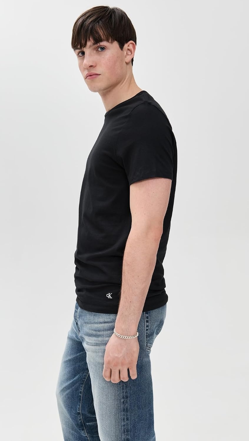 image:imageCalvin Klein Mens Cotton Classics 3Pack Undershirts3 Black Crewneck