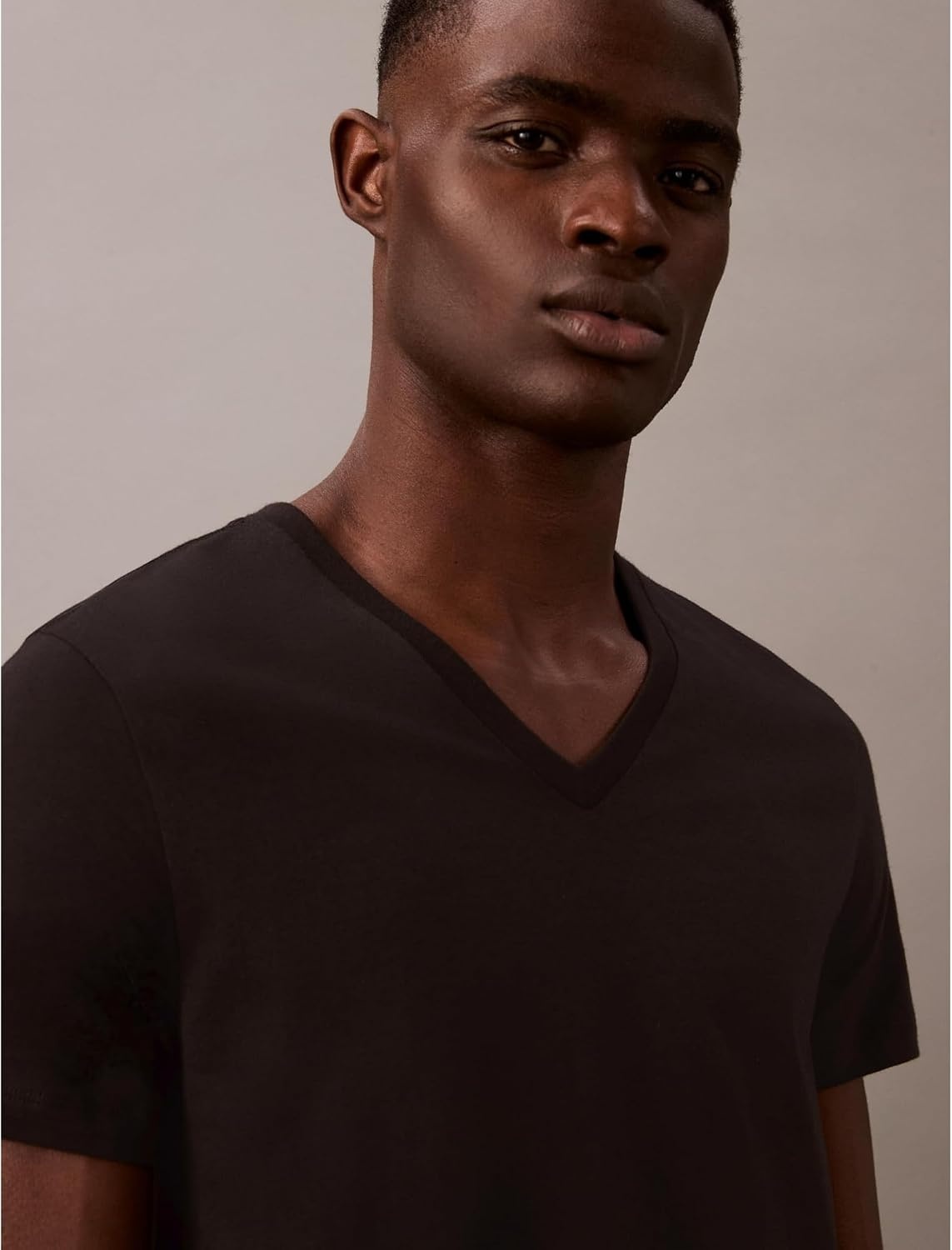 image:imageCalvin Klein Mens Cotton Classics 3Pack Undershirts3 Black Vneck