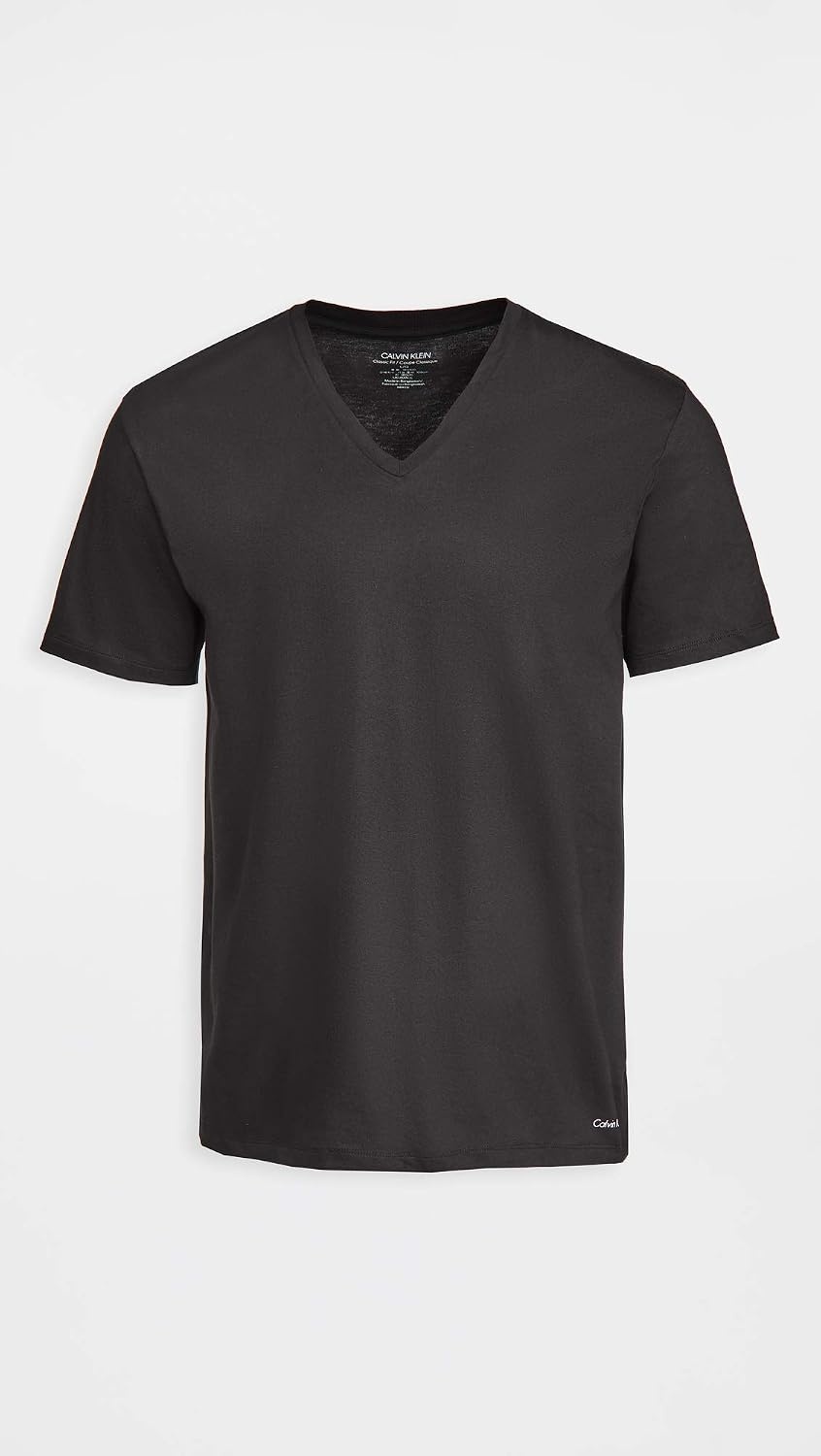 image:imageCalvin Klein Mens Cotton Classics 3Pack Undershirts3 Classic Black Vneck