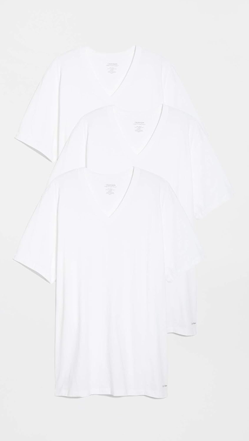 image:imageCalvin Klein Mens Cotton Classics 3Pack Undershirts3 White Vneck
