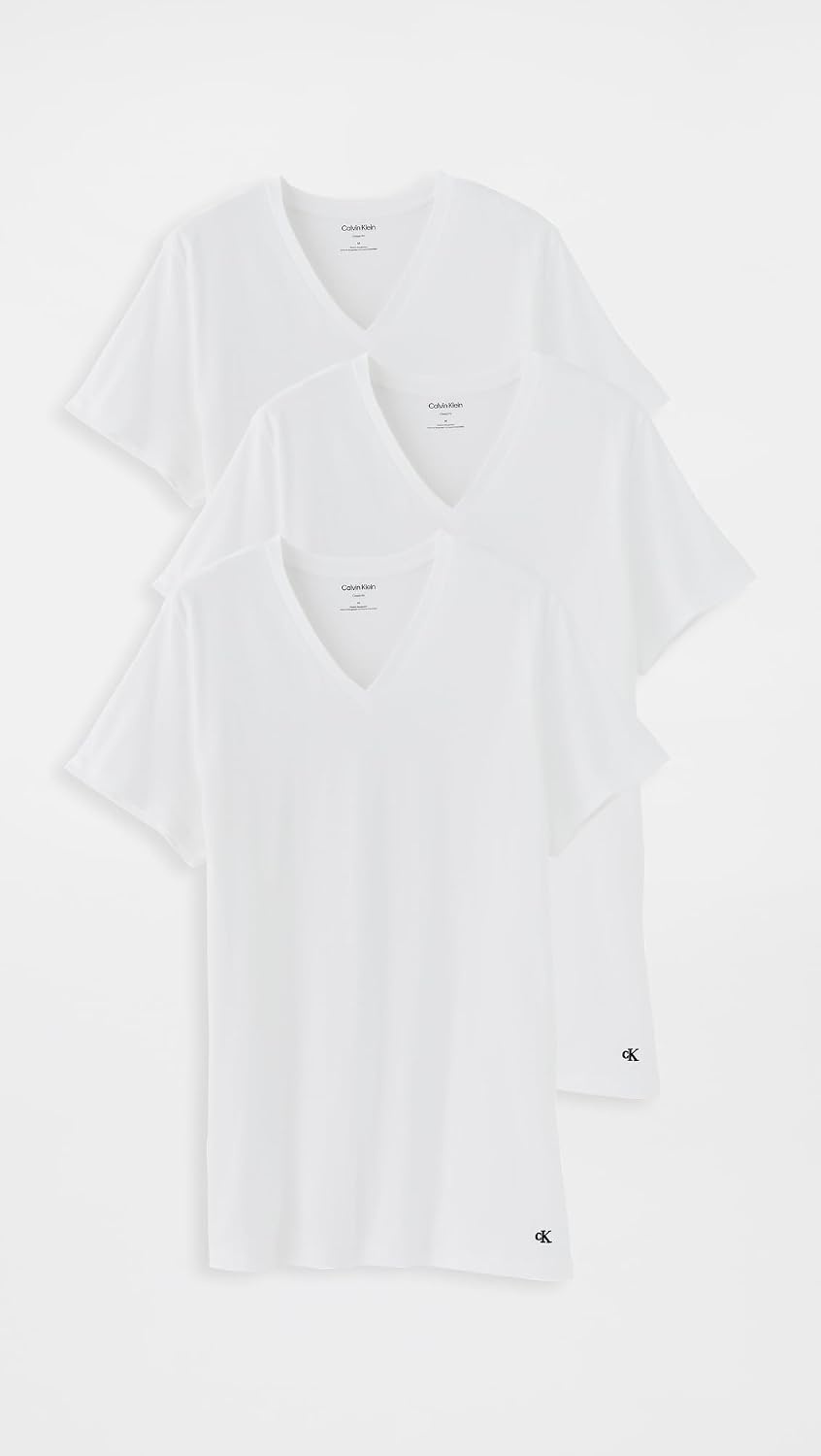 image:imageCalvin Klein Mens Cotton Classics 3Pack Undershirts3 White Vneck