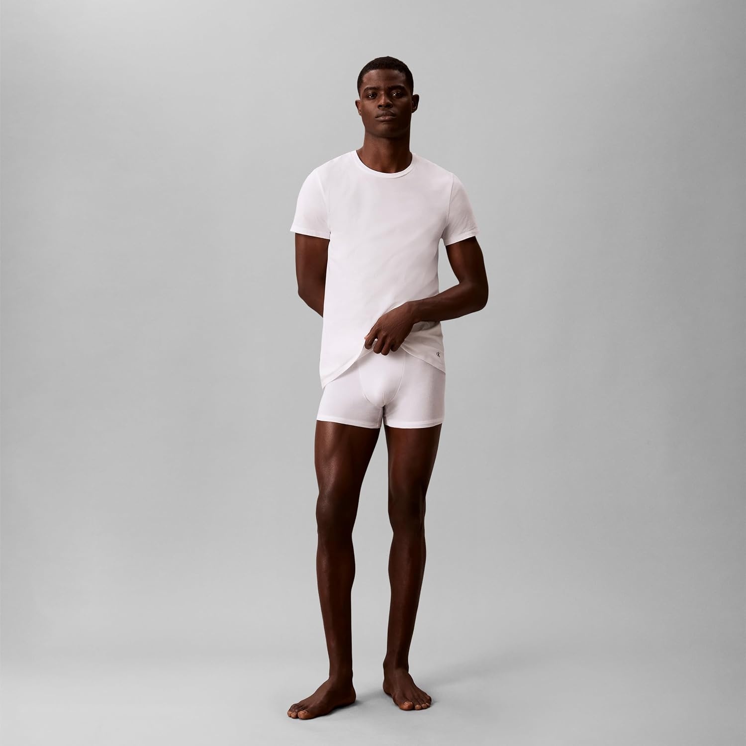 image:imageCalvin Klein Mens Cotton Classics 3Pack UndershirtsBlack Grey Heather White Crewneck