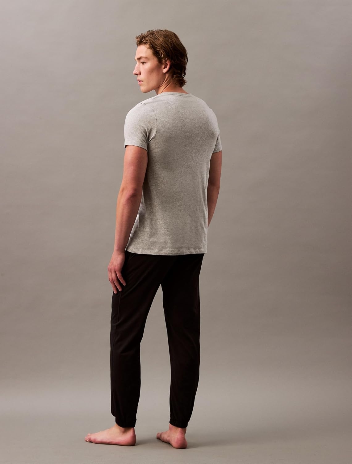 image:imageCalvin Klein Mens Cotton Classics 3Pack UndershirtsBlack Grey Heather White Vneck