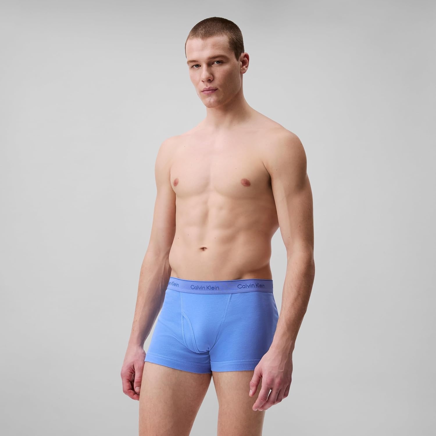 image:imageCalvin Klein Mens Cotton Classics 5Pack TrunkBlack Glacier Grey Heather Molten Micro Chip