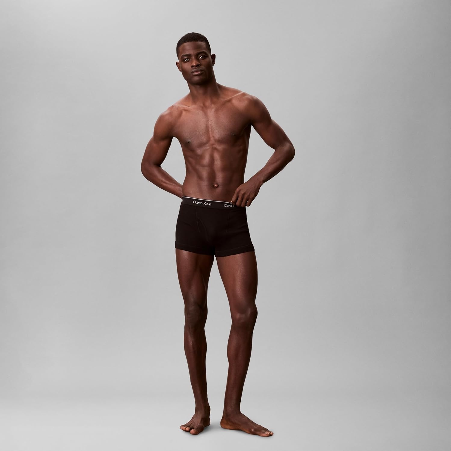 image:imageCalvin Klein Mens Cotton Classics 5Pack TrunkBlack Hairline Stripe W Shoreline Niagara Falls Mist White Sand Aqua Bar