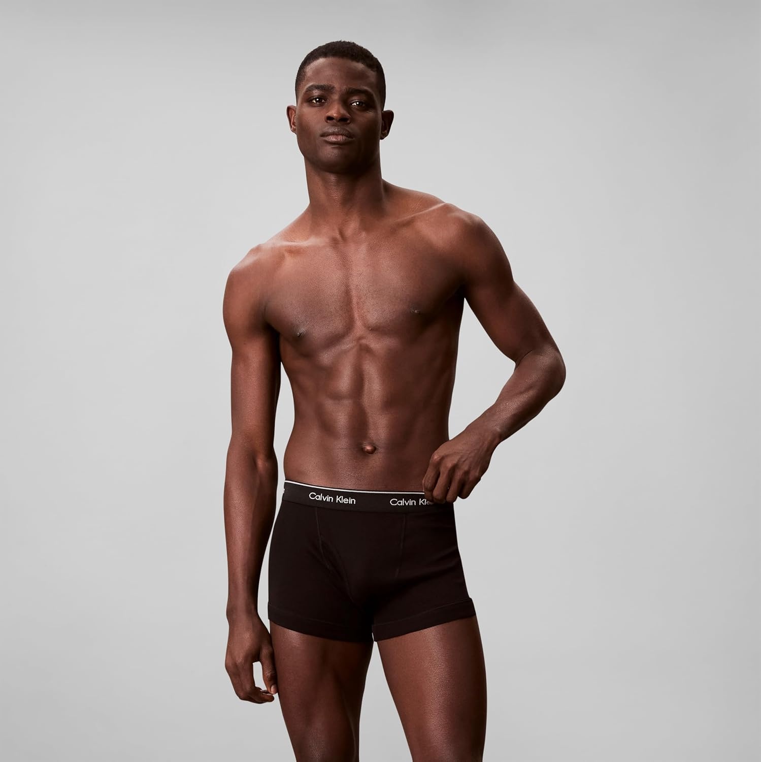 image:imageCalvin Klein Mens Cotton Classics 5Pack TrunkBlack Hairline Stripe W Shoreline Niagara Falls Mist White Sand Aqua Bar