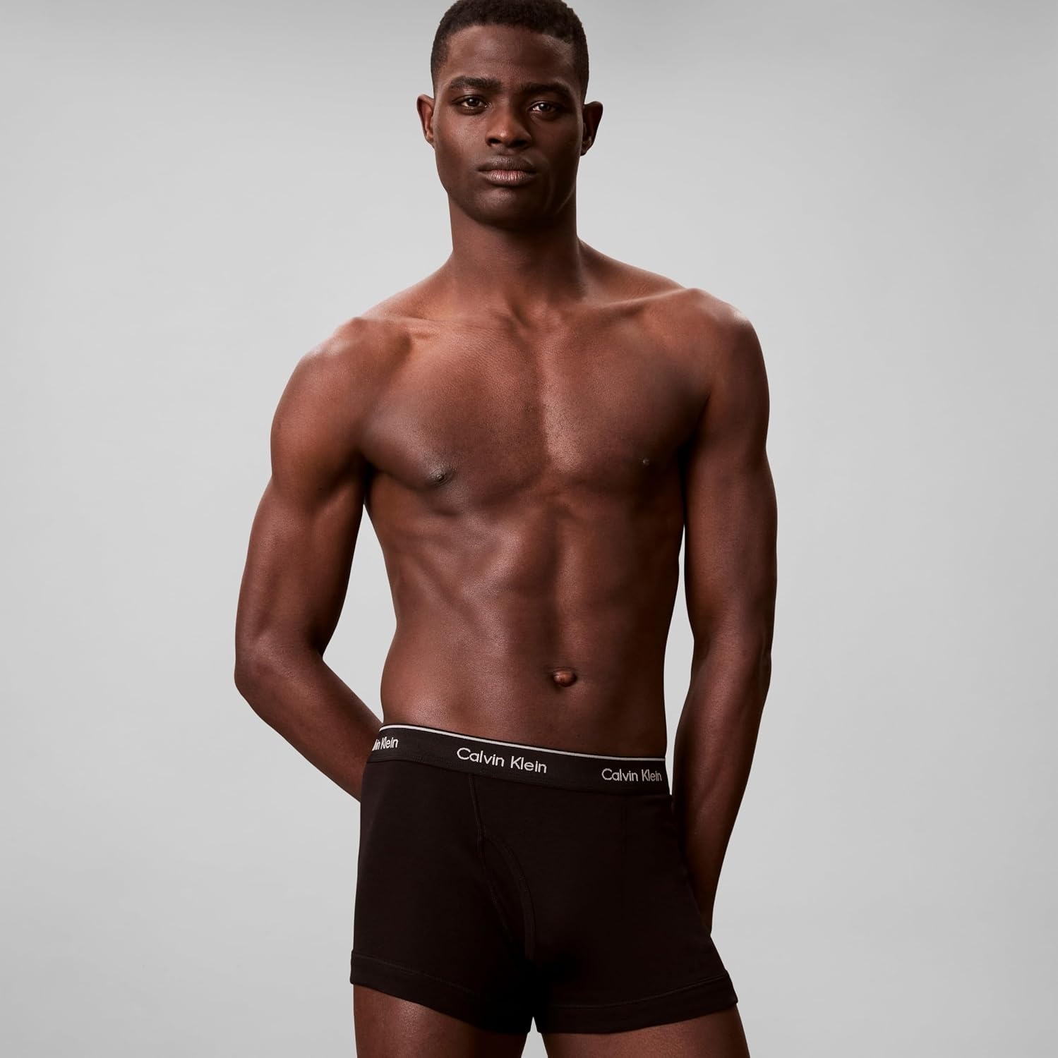 image:imageCalvin Klein Mens Cotton Classics 5Pack TrunkBlack Hairline Stripe W Shoreline Niagara Falls Mist White Sand Aqua Bar
