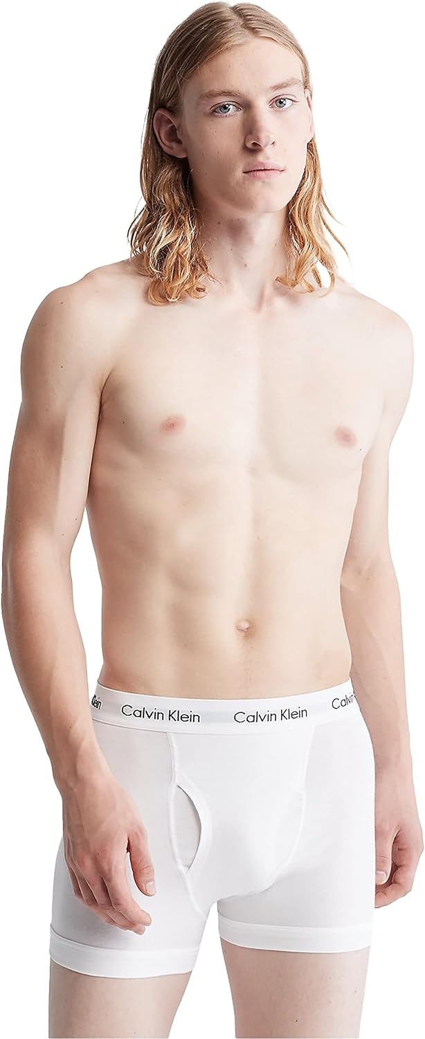 image:imageCalvin Klein Mens Cotton Classics 5Pack TrunkWhite W Natural Gray Grey Heather White Night Sky Ponderosa Pine
